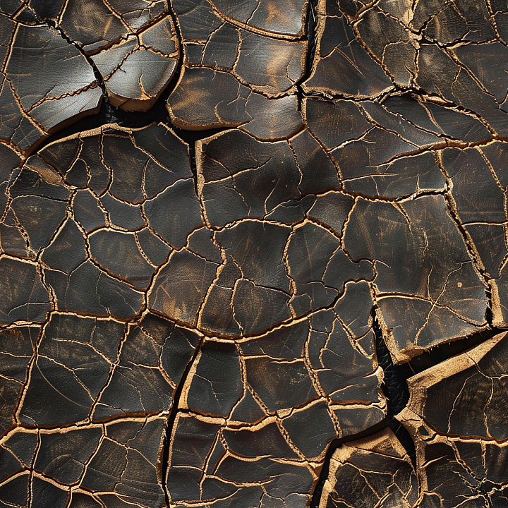 Cracked Dark Brown Distressed Leather seamless PBR texture preview