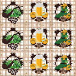 seamless Seamless 3D PBR Texture Featuring St Patrick's Day Plaid Pattern & Symbols texture 8k free download PBR