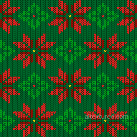 Knitted Christmas Digital Paper Texture with Red and Green Floral Pattern All Christmas Digital paper texture preview