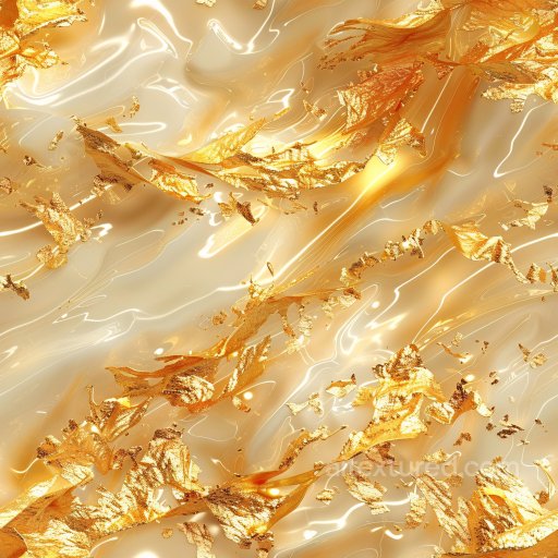 Seamless 3D PBR Glossy Cream Texture with Reflective Golden Flakes texture preview