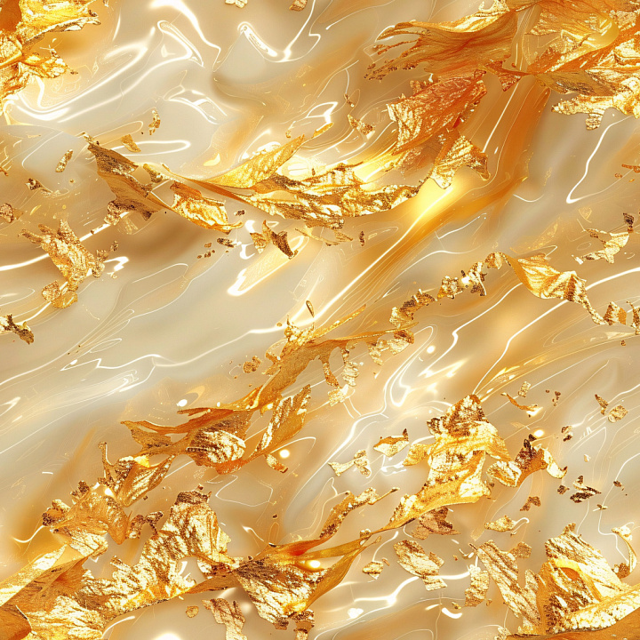 Glossy Cream with Reflective Golden Flakes seamless PBR texture preview