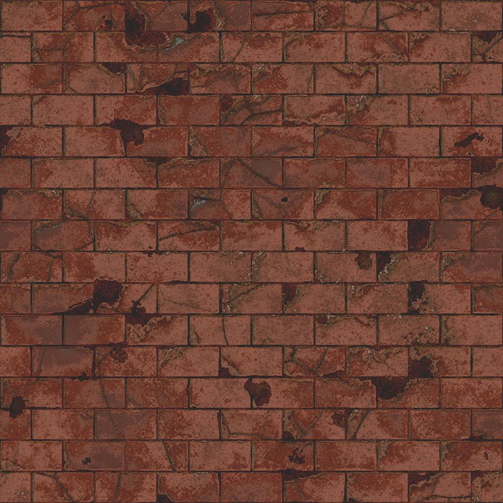 Broken Red Brick with Cracks seamless PBR texture preview
