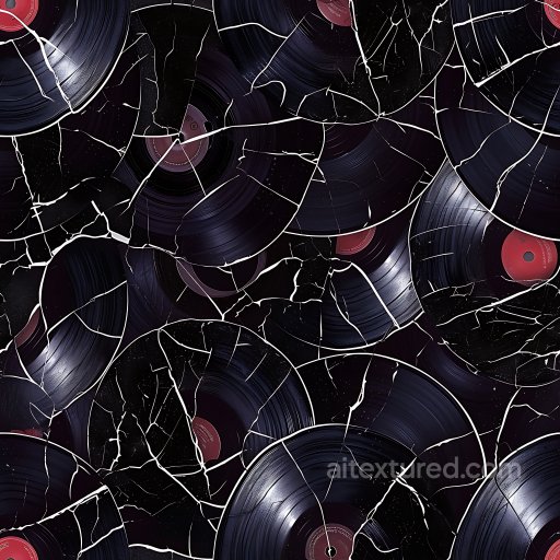 Cracked & Holes Texture of Cracked Vintage Vinyl Records with Distinctive Fractured Patte… seamless Cracked & Holes PBR texture