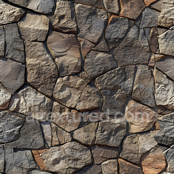 seamless Seamless 3D PBR Texture of Rough Natural Stone Wall with Varied Earthy Tones texture 8k free download PBR