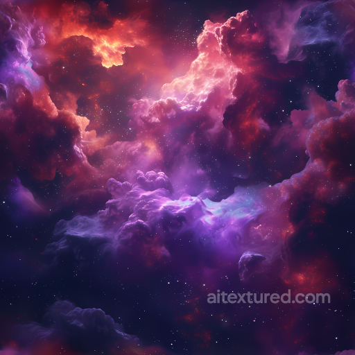 Space PBR Texture Featuring Vibrant Nebula Clouds and Starfield seamless Star, space, planets PBR texture