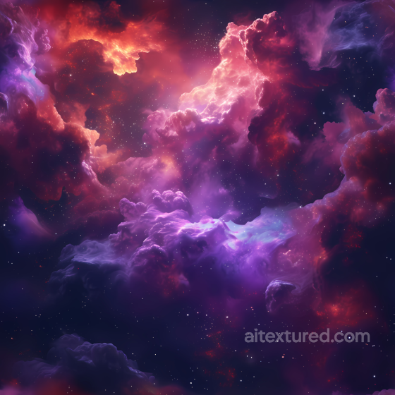 Space PBR Texture Featuring Vibrant Nebula Clouds and Starfield Star, space, planets texture preview