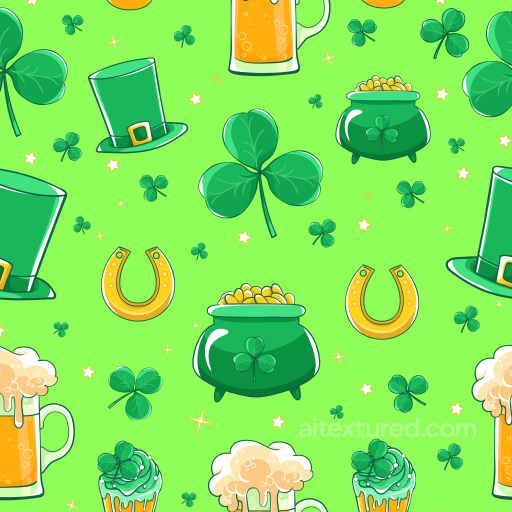 St Patrick Digital Paper Bundle Texture of St seamless St patrick digital paper bundle PBR texture