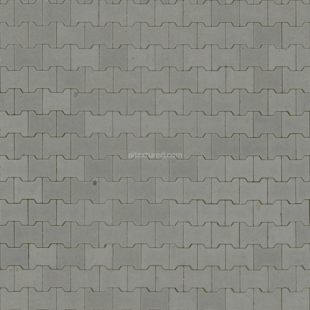 Seamless paving stones texture with gray concrete