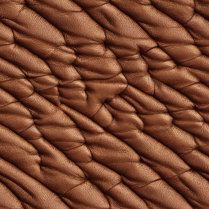 Wrinkled Brown Leather with Deep Grain and Soft Matte Finish seamless PBR texture preview