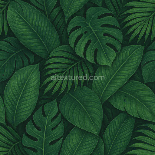 Synthetic Tropical Leaves Texture Seamless 1024X1024