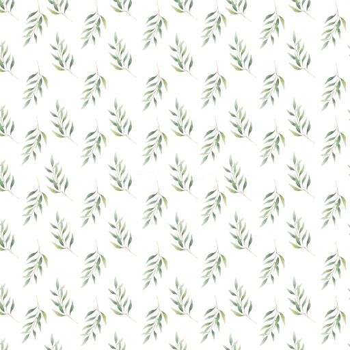 Seamless 3D PBR Texture Featuring Soft Watercolor Greenery Leaf Motif