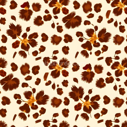 Seamless 3D PBR Leopard Print Fabric Texture with Brown and Tan Pattern