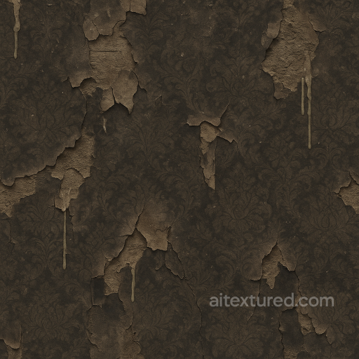 Creepy Wallpaper With Peeling Paint Halloween seamless Halloween PBR texture