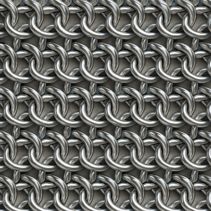 Of Polished Steel Chainmail With Butted Rings seamless PBR texture preview