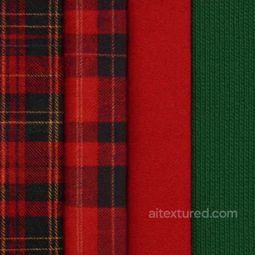 Seamless 8K PBR 3D Texture of Plaid Wool Warm Flannel Holiday Fabric Surface seamless Merry christmas PBR texture