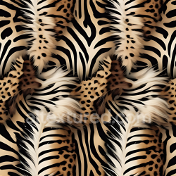 seamless Seamless 3D PBR Texture of Detailed Leopard Print Fur Pattern with Zebra Stripes texture 8k free download PBR