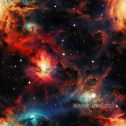 Space Texture Featuring Vibrant Nebula Clouds and Starfield seamless Star, space, planets PBR texture