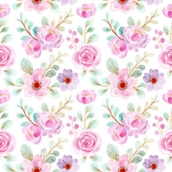 seamless Seamless 3D PBR Pink Flower Watercolor Floral Fabric Texture texture 8k free download PBR