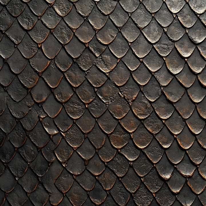 Skin Featuring Dark Reptilian Scale Details With Natural Roughness seamless PBR texture preview