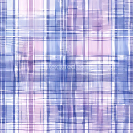 Seamless 3D PBR Plaid Fabric Texture with Soft Purple and Blue Pastel Tones