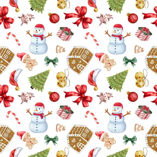 Pattern PBR Texture Featuring Festive Christmas Motifs in Watercolor Style seamless Pattern Bundle PBR texture