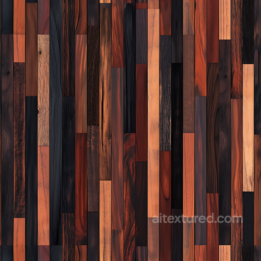 Dark Mixed Wood Floorboards Seamless Texture with Rich Grain seamless Wood PBR texture