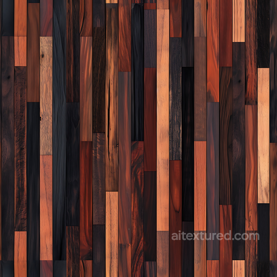 Dark Mixed Wood Floorboards Seamless Texture with Rich Grain Wood texture preview