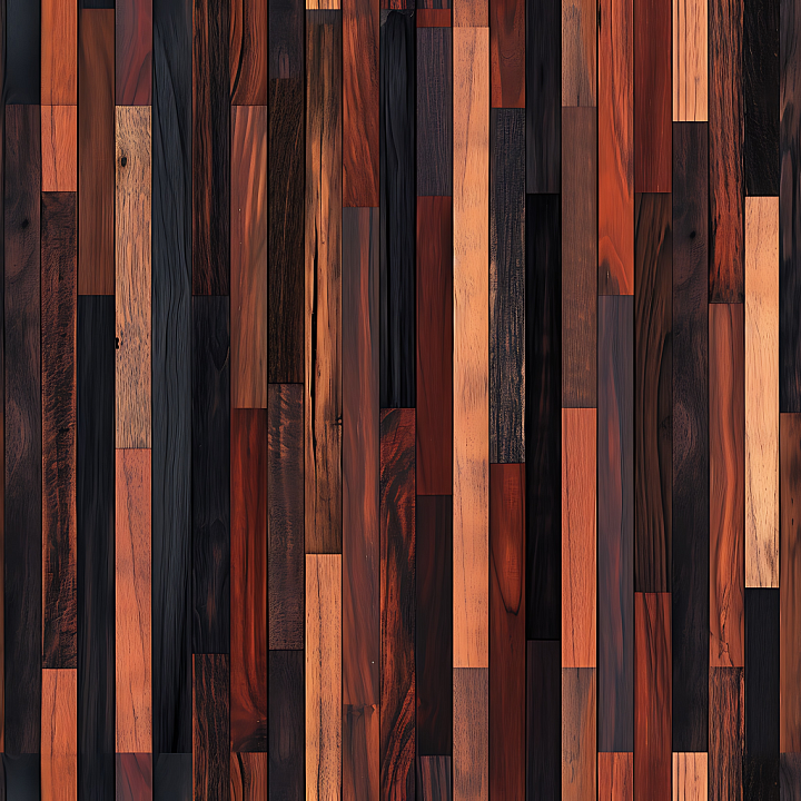 Dark Mixed Wood Floorboards with Rich Grain seamless PBR texture preview