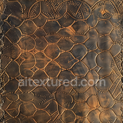 seamless Seamless 3D embossed distressed brown leather PBR texture with intricate patterns and vintage wear texture 8k free download PBR