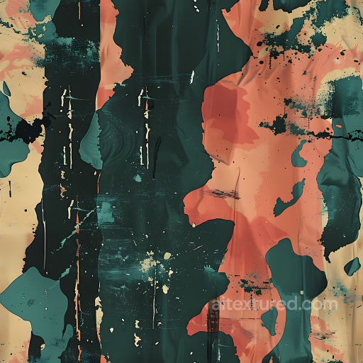 Artistic Camouflage Paint PBR Texture with Abstract Blotches and Drips seamless Color Camouflage PBR texture