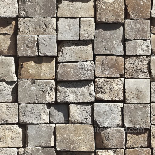 Cracked Stone Brick Wall PBR Texture with Weathered Surface seamless Brick PBR texture