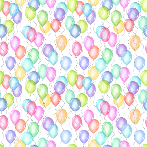 Colorful Watercolor Birthday Balloons Pattern Seamless Texture Birthday texture preview