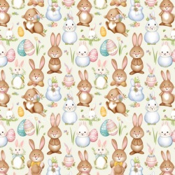 seamless Seamless 3D PBR Texture with Cute Easter Bunny and Egg Pattern texture 8k free download PBR
