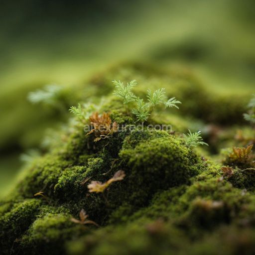High-detail mossy green ground texture with small plants