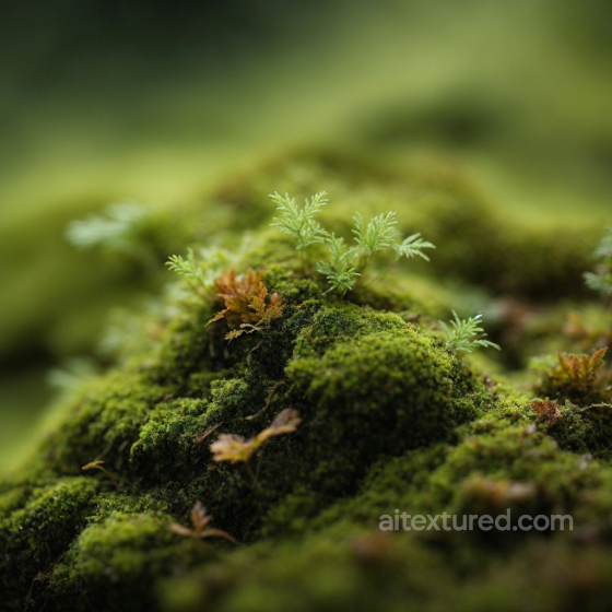 High-Detail Mossy Green Ground Texture With Small Plants Ground surface texture preview