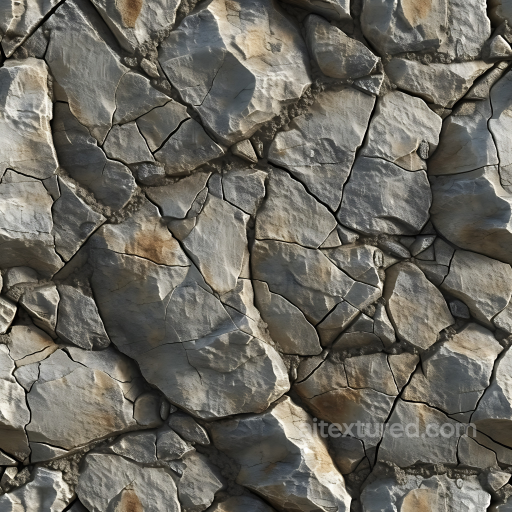 Rough Cracked Stone Wall PBR Texture with Natural Color Variations seamless Stone PBR texture