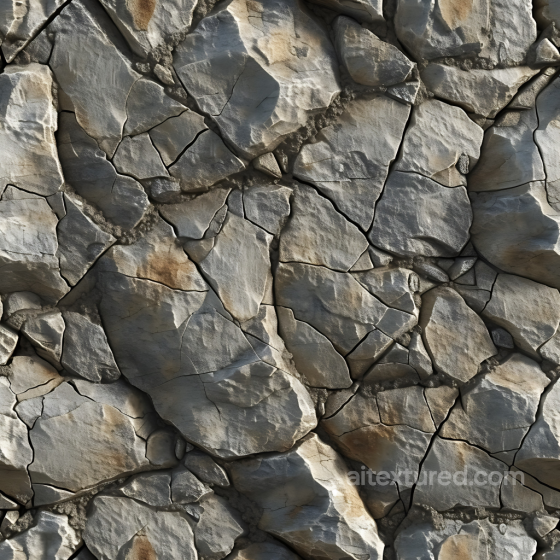 Rough Cracked Stone Wall PBR Texture with Natural Color Variations Stone texture preview