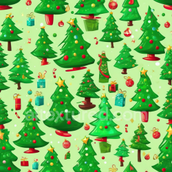 seamless Seamless 3D PBR Texture of Colorful Christmas Digital Paper Featuring Festive Trees texture 8k free download PBR