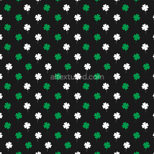 Seamless 3D PBR Shamrock Pattern Texture with Green & White Leaves