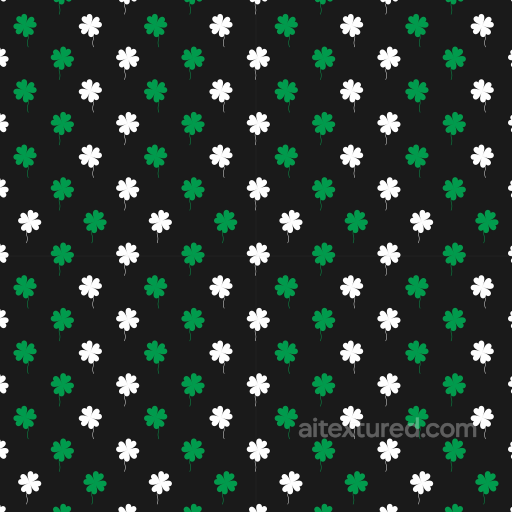 Shamrock Pattern Texture with Green & White Leaves seamless St patrick digital paper bundle PBR texture