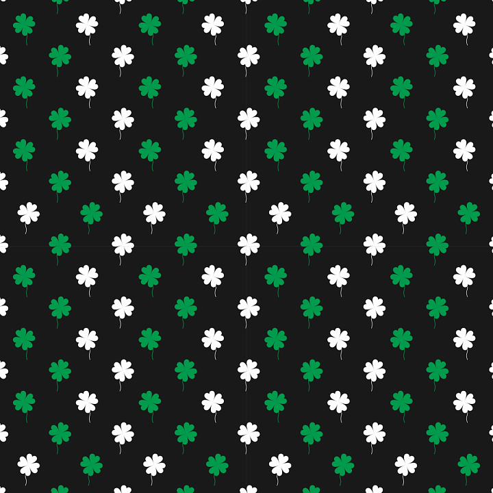 Shamrock Pattern with Green & White Leaves seamless PBR texture preview