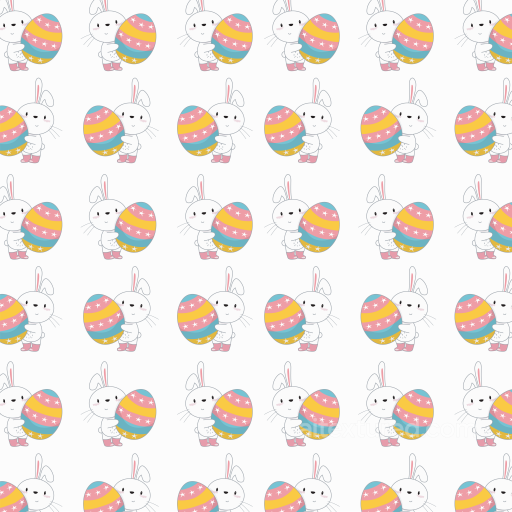 Featuring Adorable Bunny Holding Colorful Easter Egg seamless All Christmas Digital paper PBR texture