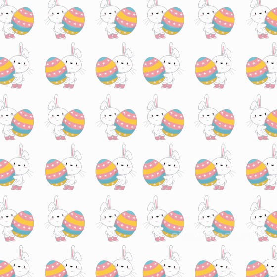 Featuring Adorable Bunny Holding Colorful Easter Egg All Christmas Digital paper texture preview