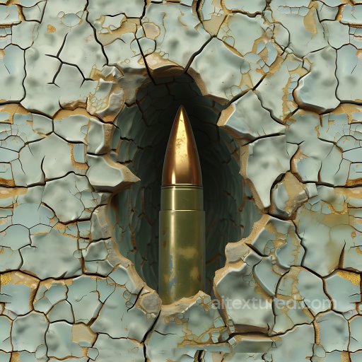 Cracked and Holed Texture of Aged Light Blue Paint with Exposed Underlayer seamless Cracked & Holes PBR texture