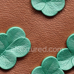 seamless Seamless 3D Pebbled Brown Leather PBR Texture with Mint Green Embossed Floral Patterns texture 8k free download PBR