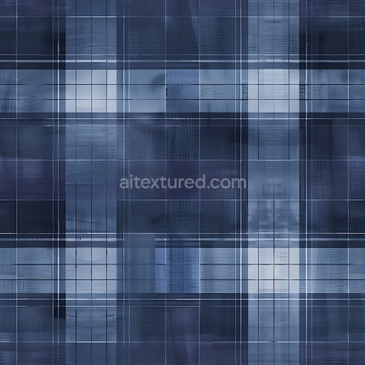Seamless 3D PBR Texture of Soft Blue Plaid Fabric with Brush Stroke Effect