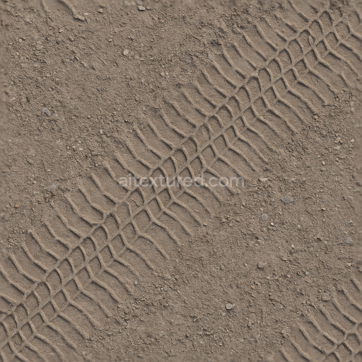 Seamless 3d texture pbr 8k gravel tire mark gravel road track tire print repeat