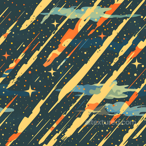 Seamless Stylized Space Camouflage PBR Texture with Meteor and Star Elements seamless Color Camouflage PBR texture