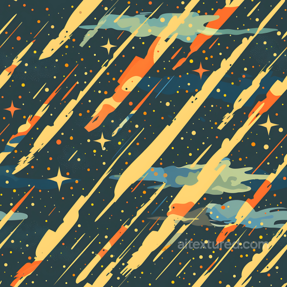 Seamless Stylized Space Camouflage PBR Texture with Meteor and Star Elements Color Camouflage texture preview