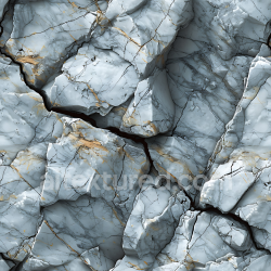 seamless Seamless 3D cracked marble stone PBR texture with fine gold veining and white-grey surface texture 8k free download PBR